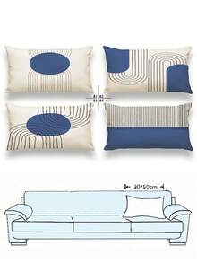 4 Stück Bohemian Stil Klassisches Muster Kissenbezug, mit Reißverschluss, waschbar und wiederverwendbar, Heimdekoration, Sofakissenbezug für Schlafzimmer, Wohnzimmer, Sofa, Auto, Stühle (Kissenfüllung nicht enthalten)