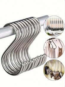 10-Pack Samll/Medium/Big Heavy-Duty Stainless Steel S-Shaped Hooks - Multipurpose Metal Hanging Hooks For Kitchen, Workshop, Bathroom, And Garden Use,Hooks,Hook,S Hooks(Random Color) Back To School