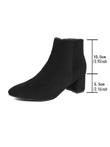 Talons hauts , élégants, décontractés et polyvalents pour l'automne/hiver, convenant pour le trajet, les fêtes, l'élégance, le style vintage assorti, le style décontracté, le style chinois, le sexy, le velours, le mariage, les vacances, l'intérieur, l'extérieur, les fêtes, toutes les saisons - Noir - Voir 8