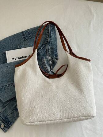 Portable Women's Bow Charm Tote Bag, Perfect For College, Business, Work, Commuting, High School, Great For Office, Elementary School, Junior High School, High School, Work, Stadium, Sports, Large Capacity Shoulder Bag, Cute Bow Bag For Women