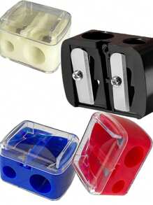 1pc Makeup Pencil Sharpener, Suitable For Eyebrow, Eyeliner, Lip Liner Pencils, Lipsticks, Dual Sizes With Dust Cover