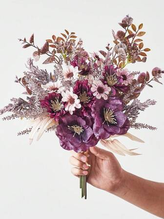 1pc Simulated Flowers Daisy Fragrance Rose Wedding Handheld Bouquet Wedding Door Decoration Flower Arrangement Fake Flower Hairpin Flower Home Decoration,Fall Decor,Autumn