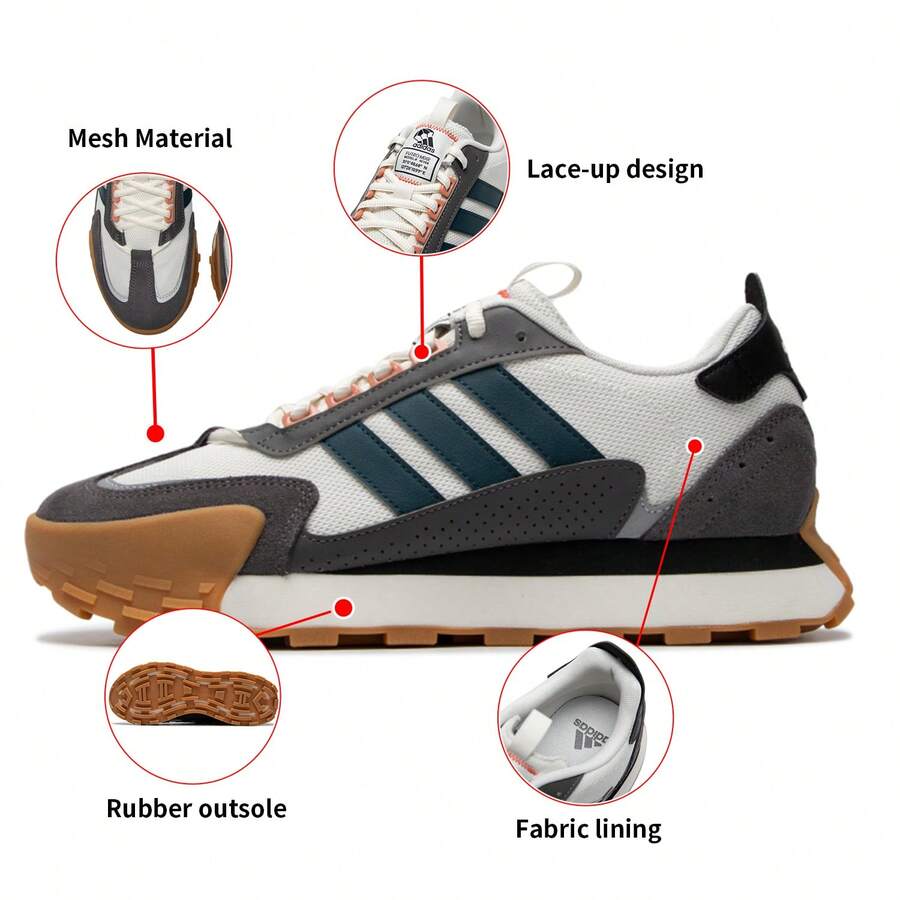 Adidas 男女同款 Futro Mixr 复古时尚休闲厚底运动鞋、跑步鞋、休闲运动鞋，采用拼色设计，适合夏季日常穿着 - 漢玉白/灰色/藍色 - 查看 1