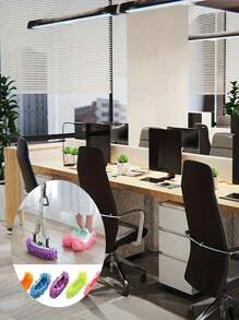 2pcs Washable & Reusable Super Soft Microfiber Floor Cleaning Slippers, Suitable For Cleaning Bathroom, Kitchen And Bedroom, Also Good As Party Decoration Shoe Covers