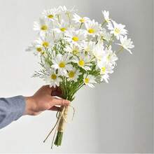 1/3/6 pezzi Fiori di margherita artificiali, 52 cm Fiori finti per pareti, salotto, camera da letto, matrimoni, feste, decorazioni per scrivanie, casa, decori per scrivanie, cucina, matrimoni, tavoli, centrotavola, ufficio, giardino, esterno, casa, patio, decorazioni per primavera, estate, autunno e inverno - Bianco - Visualizzare 3