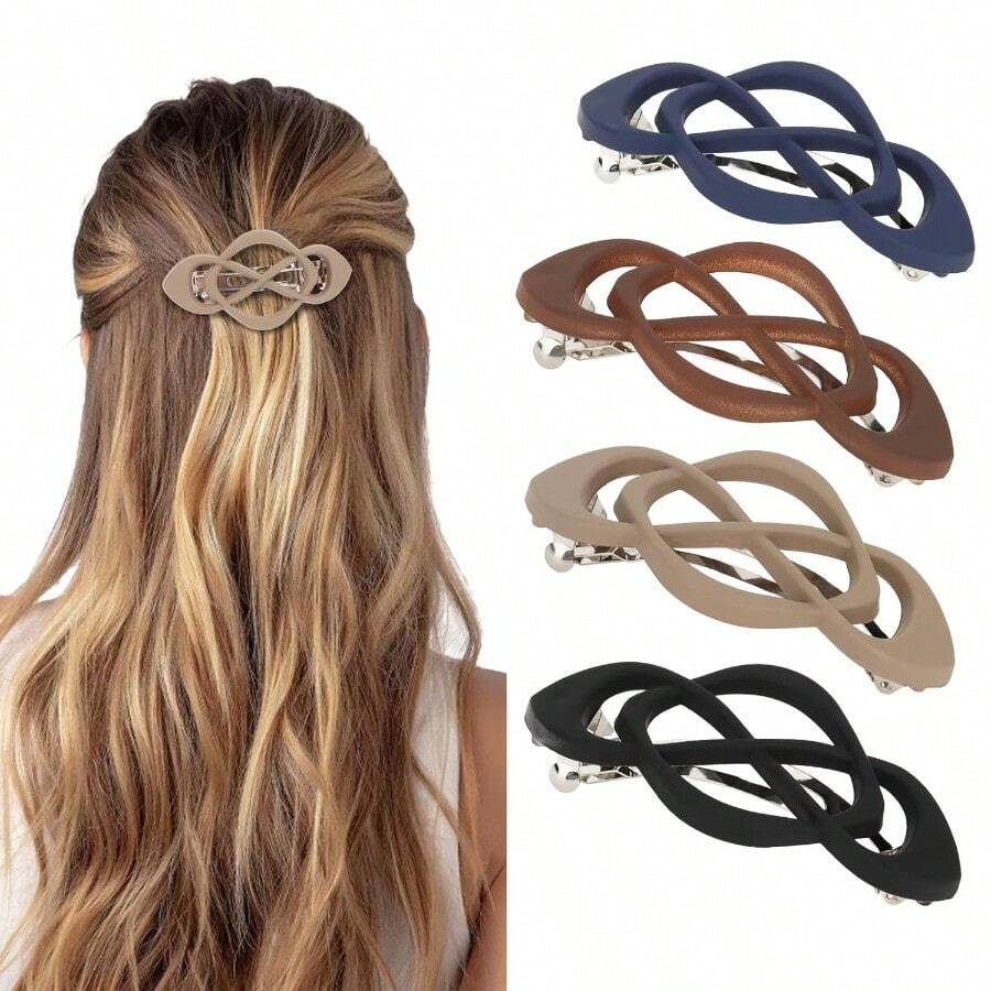 Vintage French Barrette Clips 4 Pack Hair Accessories For Women And Girls Thick To Thin Hair Selected For You - COLORA - View 1