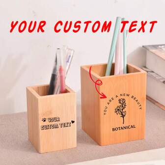 Porte-stylo personnalisé, porte-stylo en bois avec gravure personnalisée, personnalisation d'entreprise, organisateur de bureau personnalisé et tasse à crayon, cadeau de mentor - cadeaux d'anniversaire, cadeaux de rentrée des classes, cadeaux pour le père, fournitures scolaires