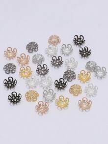 50 件古铜色空心金属珠帽、DIY 珠宝工艺用品、珠子吊坠隔片 - 彩色 - 查看 6