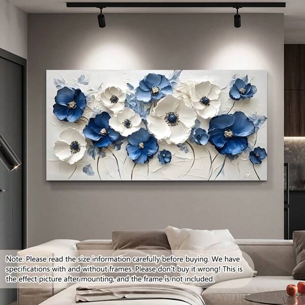 1 peça de pintura a óleo em tela floral abstrata - pintura a óleo estilo vintage para sala de estar, quarto, decoração de escritório, minimalista, moderna, para pendurar na parede, moderna e botânica