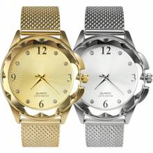 Relogio feminino dourado prova dagua + relogio silicone aço