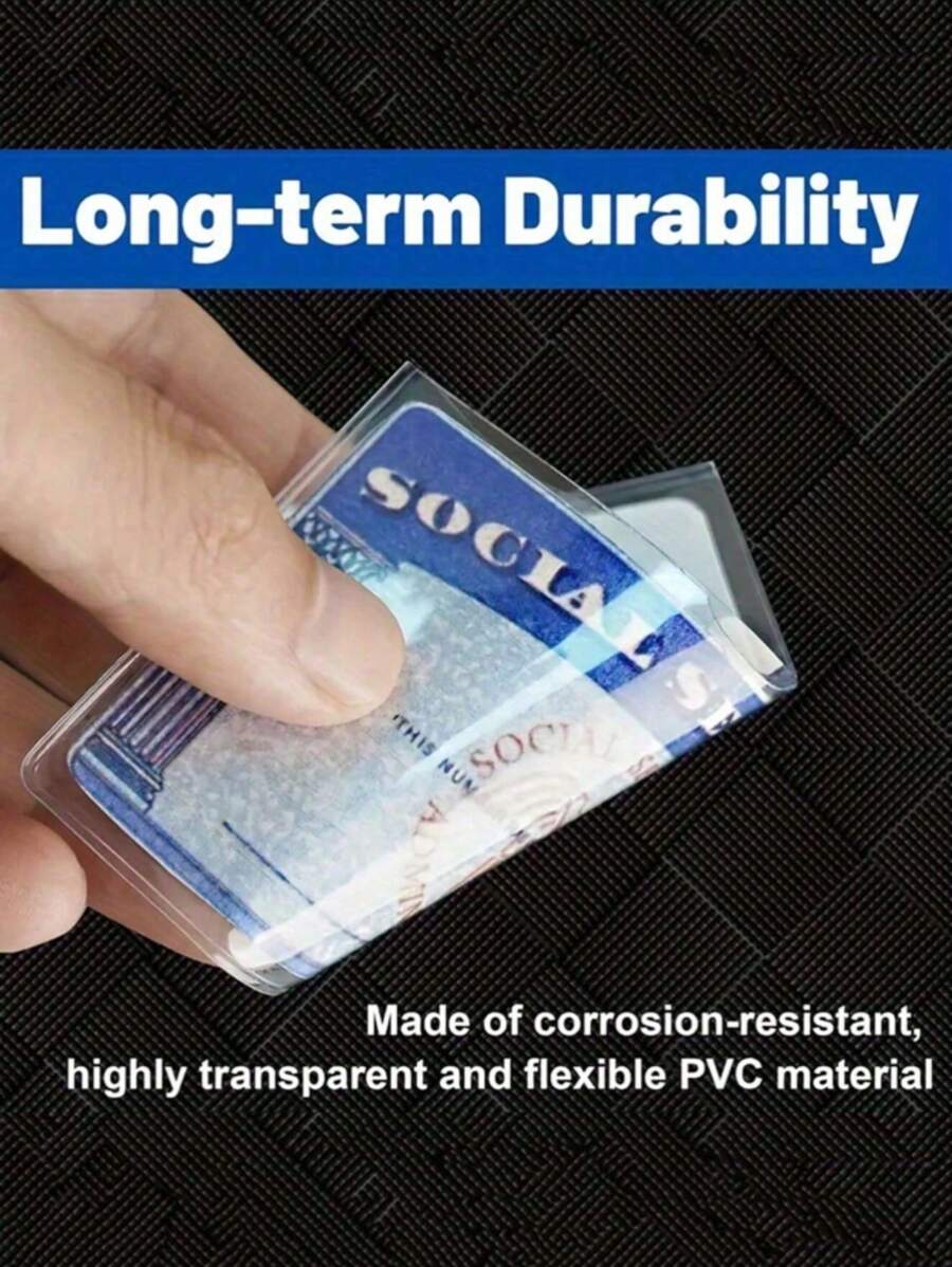10 pezzi/5 pezzi Custodie protettive in PVC trasparente morbido e impermeabile, adatte per tessere di sicurezza sociale, carte assicurative sanitarie, carte d'identità, tessere studentesche, tessere per autobus, tessere di iscrizione