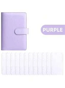 1pc A6 Faux Leather Budget Planner Set With 12 Zipper Bags - Cash/Card Organizer For Daily Office Use