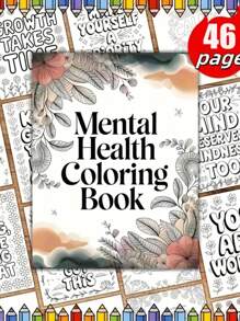 Adult Anti-Stress Coloring Books: "CUSSING QUEEN" (Satirical Style) + "Mental Health" (Therapeutic), Choose 1 Set - Multicolor - View 13