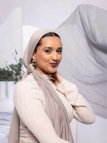 1 pieza Hiyab de mujer de jersey, hiyab de modal, unicolor, suave y sedoso, cómodo y transpirable, pañuelo, turbante de jersey, chal de 180cm*70cm, adecuado para uso diario, al aire libre, oración y culto