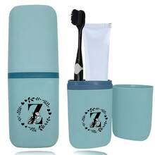 1pc Toothbrush Box Portable Detachable Organizer Case Mouthwash Cup Travel Toothbrush Storage Container Dustproof And Waterproof Toothpaste Holder Suitable Travel Accessories For Business Travel Initial Name 26 Letters Pattern - Blue - View 15
