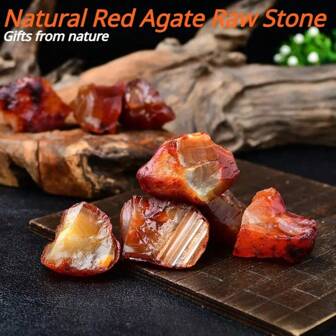 1/4/7pcs Natural Crystal Carnelian Agate Raw Stones - Vivid Colored Gemstones, Suitable For Jewelry Making, Polishing, Collection And Home Decor