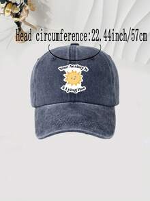 1pc Sun Graphic Baseball Cap, Washable Adjustable Hat, Fashion Breathable Versatile Outdoor Sun Protection, Gift For Holidays