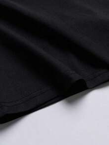 Camiseta Manfinity  para hombres con gráfico floral y eslogan, camisetas gráficas para hombres, camiseta gráfica con eslogan - Negro - Ver 4