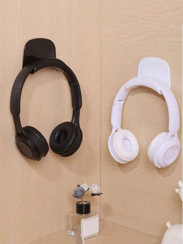 1 pieza Ganchos para pared sin necesidad de perforar, para bolsas de plástico, auriculares, abrigos, bufandas, corbatas, auriculares de computadora, soporte para auriculares over-ear, almacenamiento de auriculares Bluetooth, para dormitorio