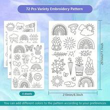 LAMYA Water Soluble Hand Sewing Stabilizers Embroidery Stick And Stitch Embroidery Paper Wash Away Stabilizers,For Embroidery Stabilizers Flower Patterns,For Hand Sewing Lover Beginners.Letter&Flower - Penstabil Jahit Tangan Tongkat Bordir - View 2