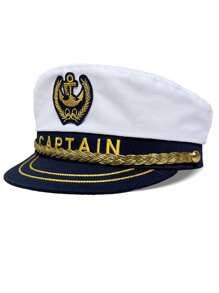 2pcs/Set Unisex Captain Hat, Fun Summer Yatch Party Hat (Captain Hat + Sunglasses), For Beach Party