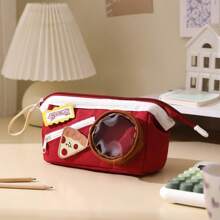 2 In 1 Large Capacity Stationery Pouch With Hook And Loop Closure, Multi-Layer Design Pencil Case For Storage And Organization, Pencil Pouch, School Bag School Supplies, Back To School