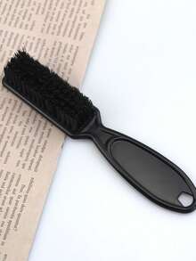 1/2pcs Black Barber Hair Brush Set, Men's Shaving Soft Brush & Makeup Cleaning Salon Tool With Black Abs Handle Premium Hair Styling Brush Set - Durable Nylon Bristles For Smooth Styling, Professional Barber Clipper & Trimmer Cleaning Brush, Perfect Beard Grooming Essential - Multicolor - View 8