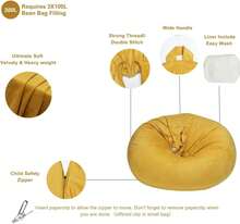 Beanbag Cover With Liner Only Washable 3ft (No Filler) Ultra Soft Velvety Luxurious Stretch Microfiber Suede Beanbag Chair Cover 3ft For Adults Indoor Pear Style Large - Peach Pink - 粉色 - 查看 5