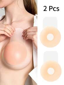 2 piezas, cobertores de pezón elevadores para mujeres, cobertores de pezón de silicona reutilizables sin costuras, cobertores de pezón para aumentar el busto de forma invisible, cobertores de pezón anti caída, cobertores de pecho de silicona invisibles, cobertores de pezón elevadores de silicona, accesorios de sujetador de unicolor, lavables a mano, fáciles de limpiar, aptos para todos los tamaños de pecho, utilizados para sostenedores de vestido de boda
