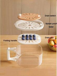 1 pièce Passoire rotative, bol de drainage de cuisine panier à laver les légumes, panier à laver les fruits et légumes, panier à soupe, passoire à baies, passoire à couper les fruits, petit panier pliable avec ensemble de passoire en plastique, mini kit pour la maison