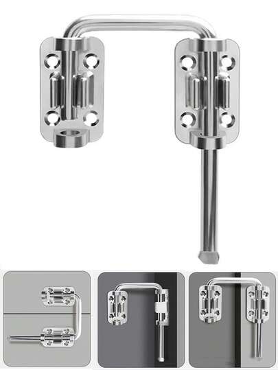 1 Stück Edelstahl Türriegel Verschluss, 90 Grad gerade Winkel, einfaches Badezimmertürschloss mit Schrauben