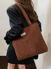 帆布包大容量灯芯绒简约手提包，流行时尚单肩腋下包