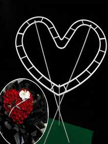 1 Set Bouquet Heart-Shaped Shaper Flower Arrangement Holder Bouquet Holder Floral Arranger Tool Shaper - White - View 6