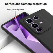 1 Stück Infinix Series Schwarze stoßfeste, hautfreundliche, kratzfeste, lichtechte Handyhülle, passend für Infinix Series