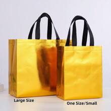2pcs Size Small Reusable Gift Bags In Colorful Colors, Sparkling, Bridesmaids, Non-Woven Bags, Waterproof Laser Shopping Bags, Party, Good Stuff Bags, With Handles, Cheapest Items Available, Shopping Bags, Party Bags, Party Gift Bags, Tote Bags With Laser Film Aluminum Foil Shopping Clothing Advertising Tote Bags