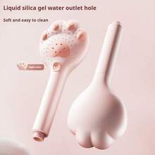 Cute Cat Paw Handheld Shower Head, Home Bathroom High Pressure Massage Sprayer Water-Saving Shower Head Filter