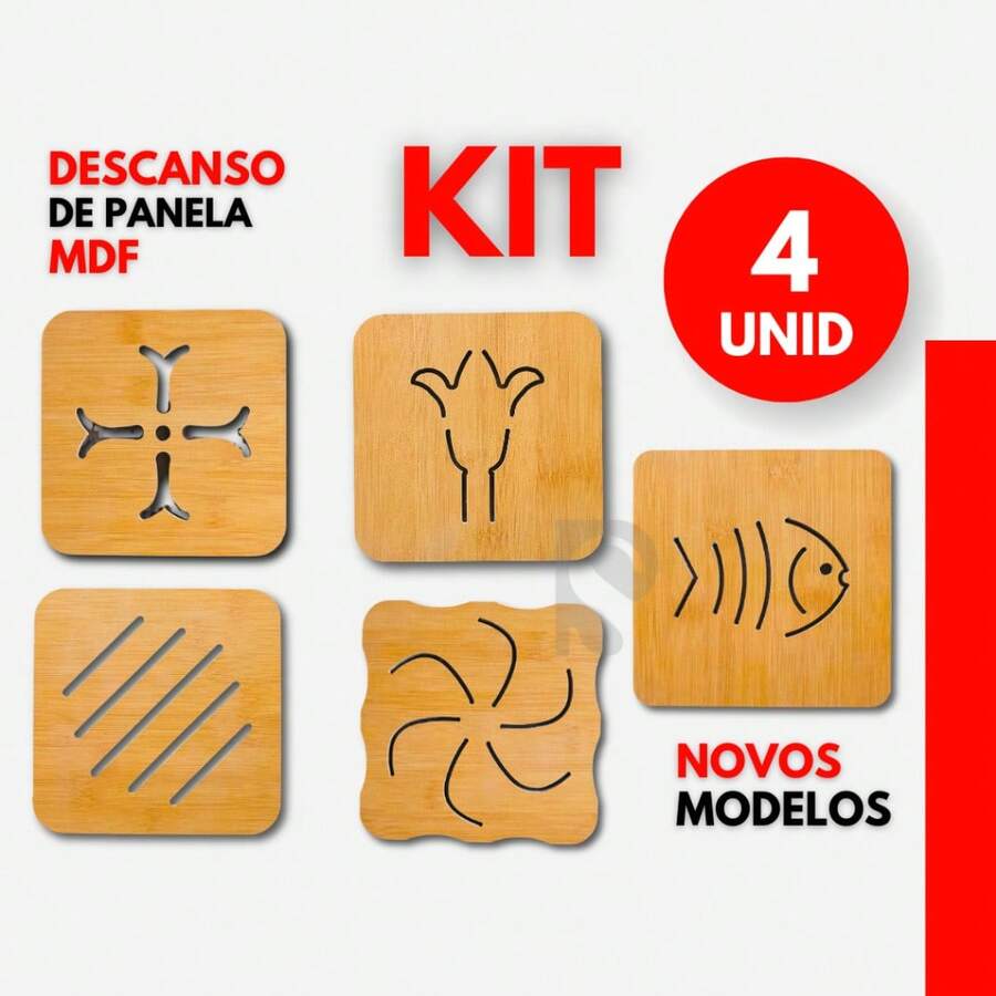 Kit 4 - Pot Rest Table Protector MDF Pot Support