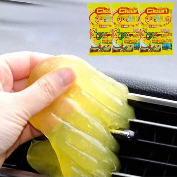 Pacote com 3/5 unidades de gel de limpeza para carro, removedor de poeira e limo de alta qualidade, aplicável para teclados, interiores de carros, câmeras, mouses, etc. Limpador de pó de computador reutilizável, acessório de carro fácil de usar