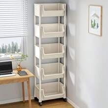 5-Layer Storage Rack Multi-Layer SPA Storage Cart-PABA Non-Electric Mobile Storage Rack With Wheels, Suitable For Living Room, Bedroom Dormitory Book Storage Rack
