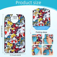 1pc Reusable Waterproof Adult Bib, Machine Washable With Crumb Catcher, Snap Closure And Adjustable Neck, Suitable For Elderly, Men And Women For Dining, Cleaning Protection In Summer - Multicolor - View 4