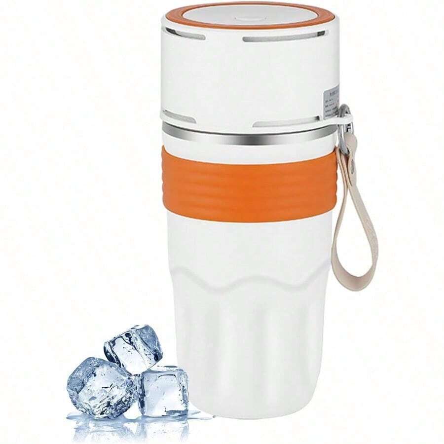 「コップを逆さにして保冷-5℃～0℃/保温50-55℃」 MACOLAUDER 電気冷温コップ 510ml ペルチェ ドリンククーラー 快速冷却ボトル ドリンクホルダー 卓上 家庭用 登山 旅行 ペットボトル 飲料 ジュース 粉ミルク コーヒー 小型 一人用 - オレンジ - チェックする 1