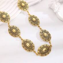 Chain Belt 2025 Summer Fashion New Large Oval Carved Waist Chain - 銅色 - 查看 6