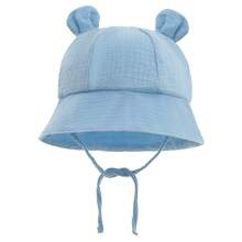 1pc Solid Color Baby Bear Ear Bucket Hat, Suitable For 0-1 Year Old Infants