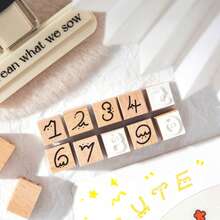 一盒36枚 幸运印章 木质印章 手册印章 跨境字母数字儿童印章 DIY手册印章 学校用品，返校 - 彩色 - 查看 1