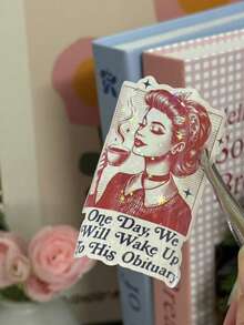 反特朗普贴纸、无子女猫女士、有一天我们会醒来看到他的讣告、自由左派贴纸、有趣的政治贴纸、学校用品、返校 - 彩色 - 查看 2