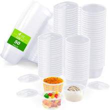 Condiment Containers With Lids  Small Snack Containers Portion Cups Reusable Plastic Salad Dressing Container For Leakproof To Go Sauce Sampling Travel Snack - 4.2 OZ - View 7