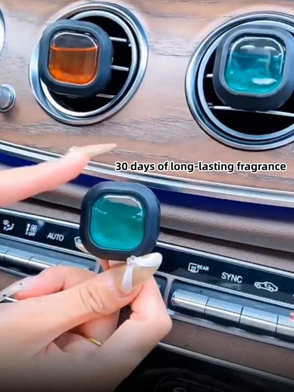 1 pieza - Nuevo ambientador de coche, clip ambientador de aire de coche, con varios aromas, cada uno de 4 mililitros, ambientador de larga duración, hasta 30 días de desodorización