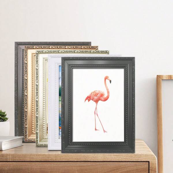 Multiple Sizes European Retro Decorative Picture Frames (Designs For Reference Only, Photo Paper Shipped Randomly), Vintage Style Design, Suitable For Home Decor, Living Room, Bedroom, Sitting Room, Central Decor, Office Desktop Or Wall Hanging