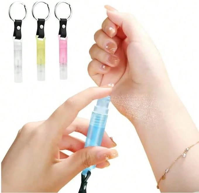 Mini Spray Bottle With Keychain 4pcs Mini Empty Refillable Perfume Plastic Spray Bottle 3ml - Multicolor - View 1