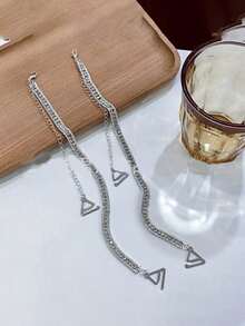 1 Par Halterneck de Sutiã Fashion de Alta Qualidade Decorativas com Strass, Alças Invisíveis e Antiderrapantes para Mulheres